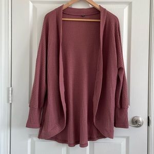 Waffle knit cardigan